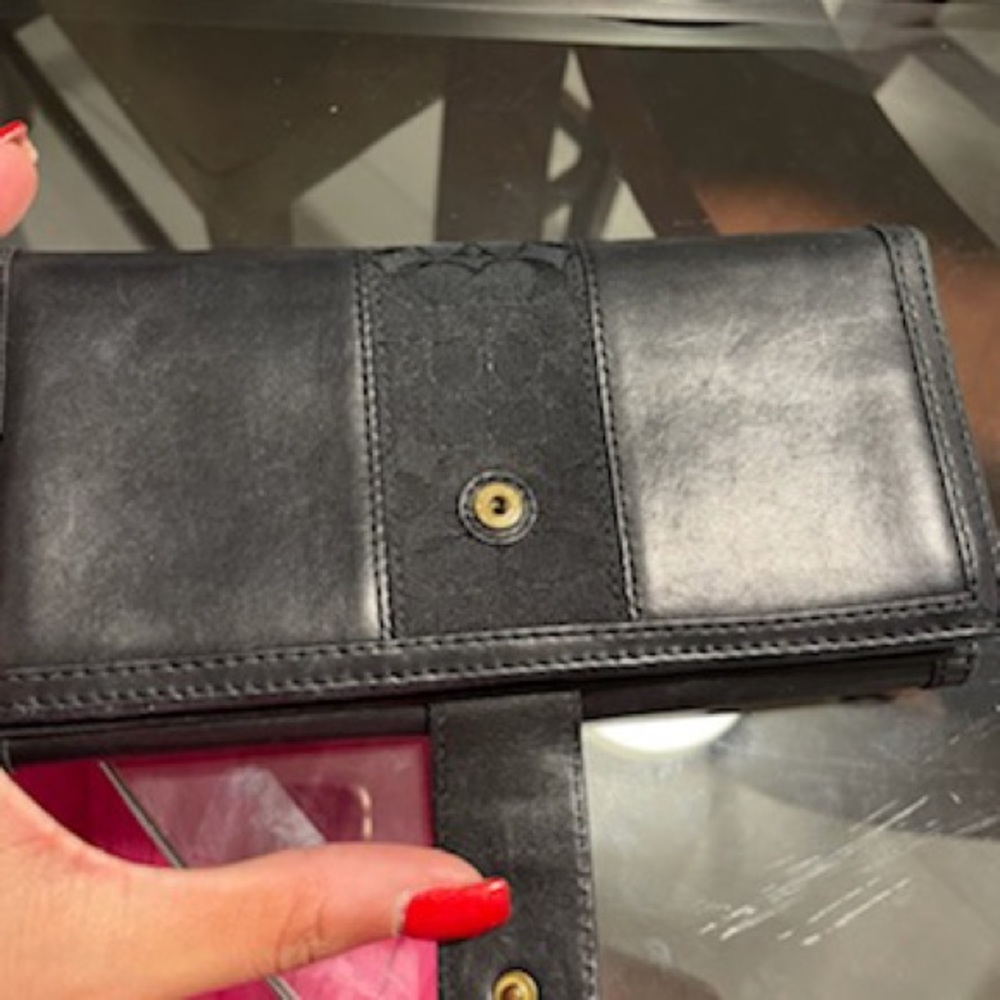 Coach Black Fabric leather wallet - Picture 5 of 8